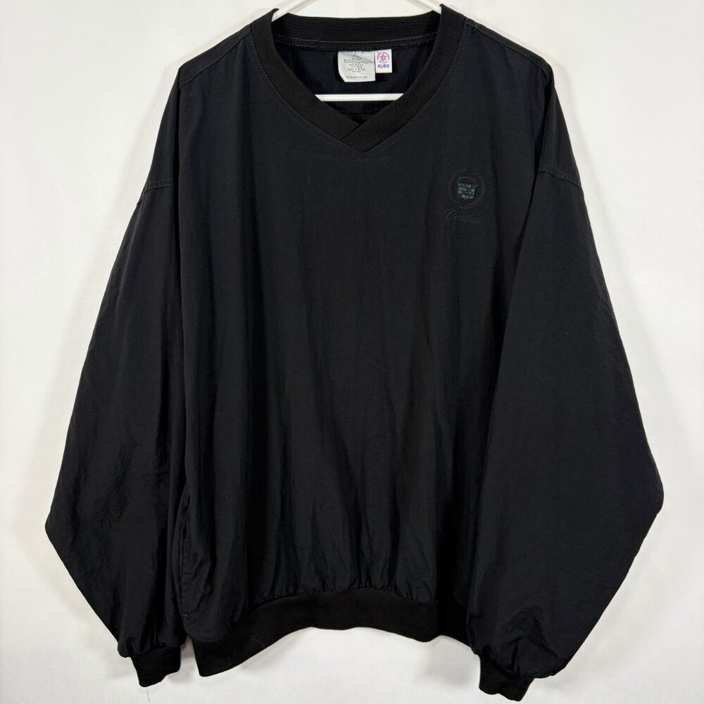 Cadillac Munsingwear Pullover Windbreaker Jacket Mens XL Black Made In USA VTG